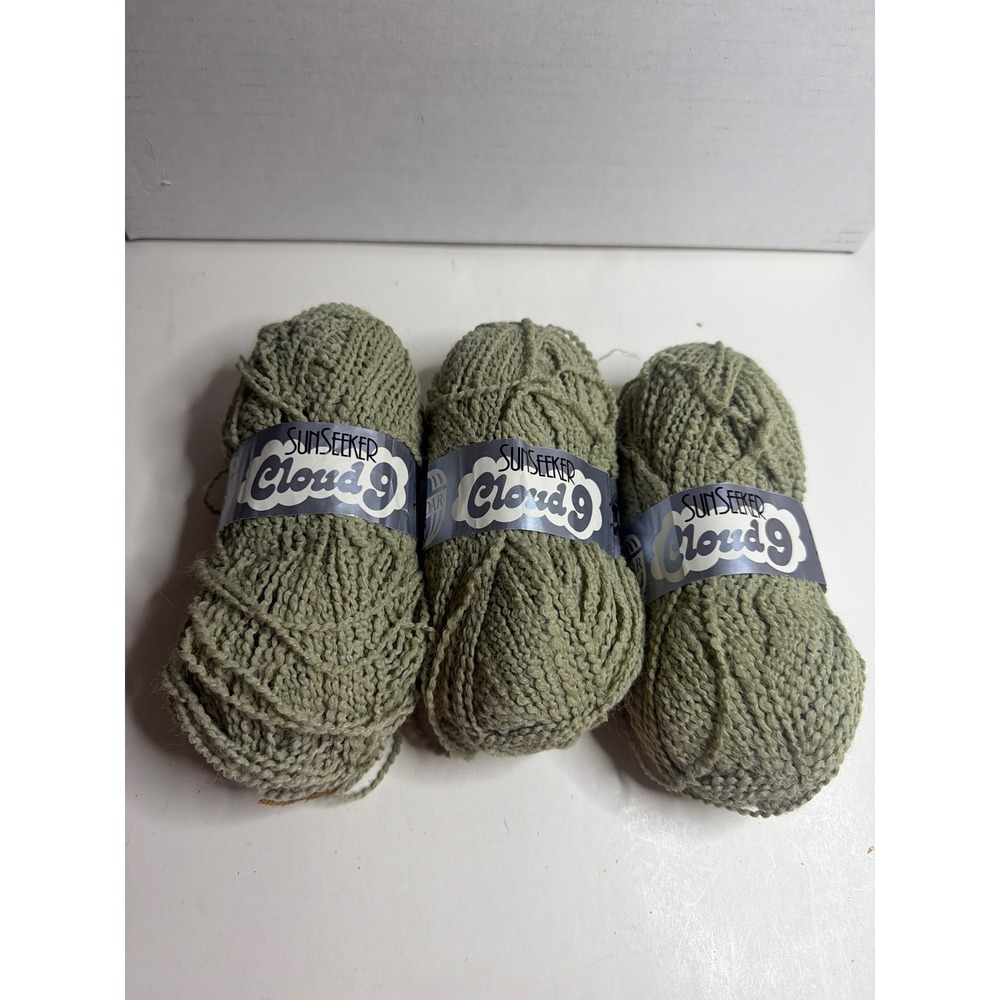 Sirdar Sunseeker Cloud 9 Yarn‎ Sage Green 330 Lot of 3 Skeins 50g Each England
